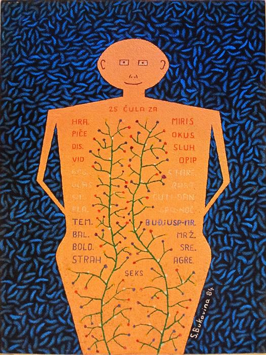 Stjepan Bukovina, The sense formula, 1984, Oil on hardboard