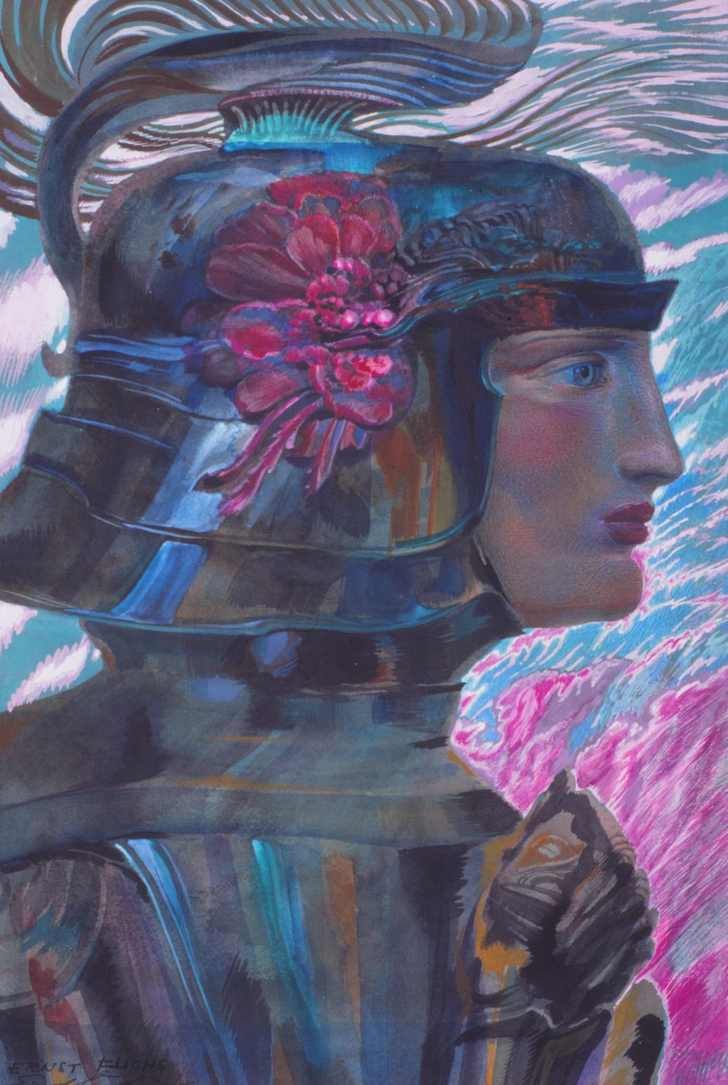 Ernst Fuchs, Jeanne D´Arc, 1981, Aquarell
