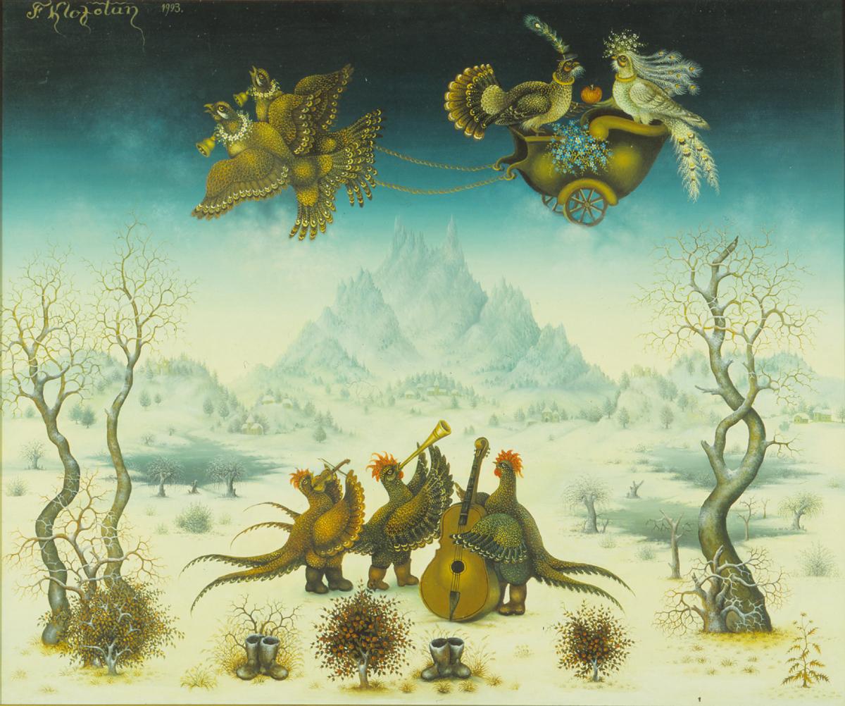 Franjo Klopotan, Bird Musicians, 1993, Oil on Canvas