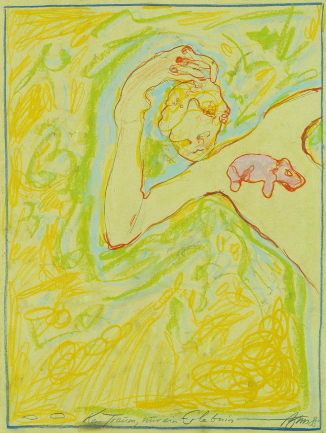 Günter Brus, Not a Dream only one Experience, 1985, Coloured Drawing