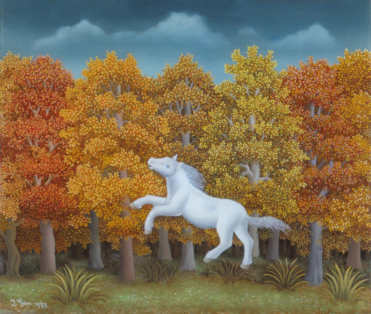 Ivan Generalic, Little Horse, 1989, Oil behind Glass