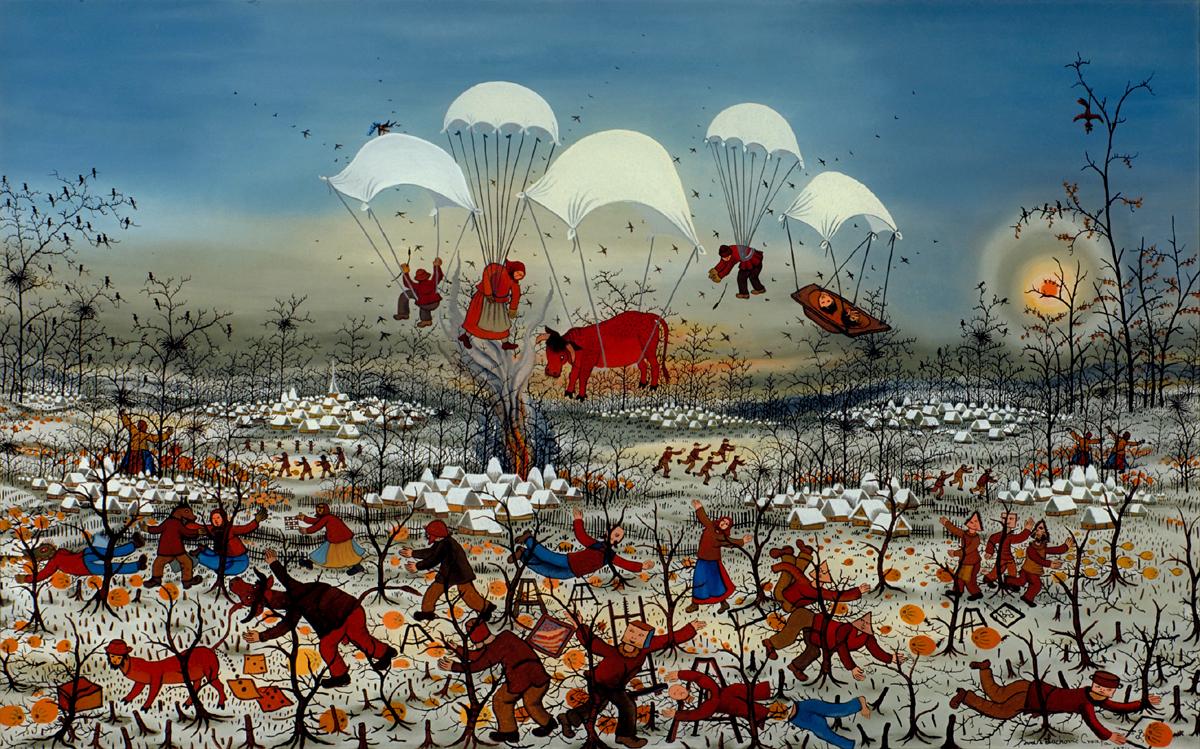 Ivan Lackovic - Croata, People, run away! , 1974, Oil behind Glass