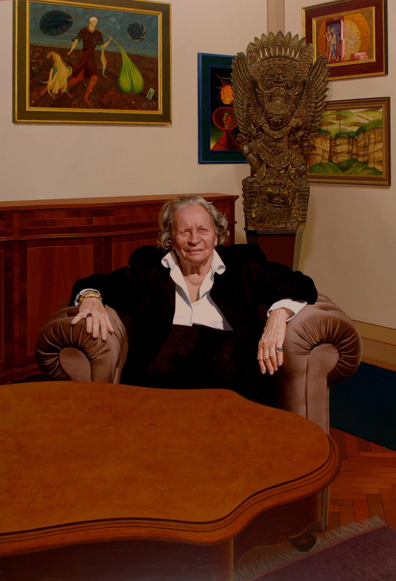 Wolfgang Marx, Portrait Margareta Infeld, 2005, Oil on Wood