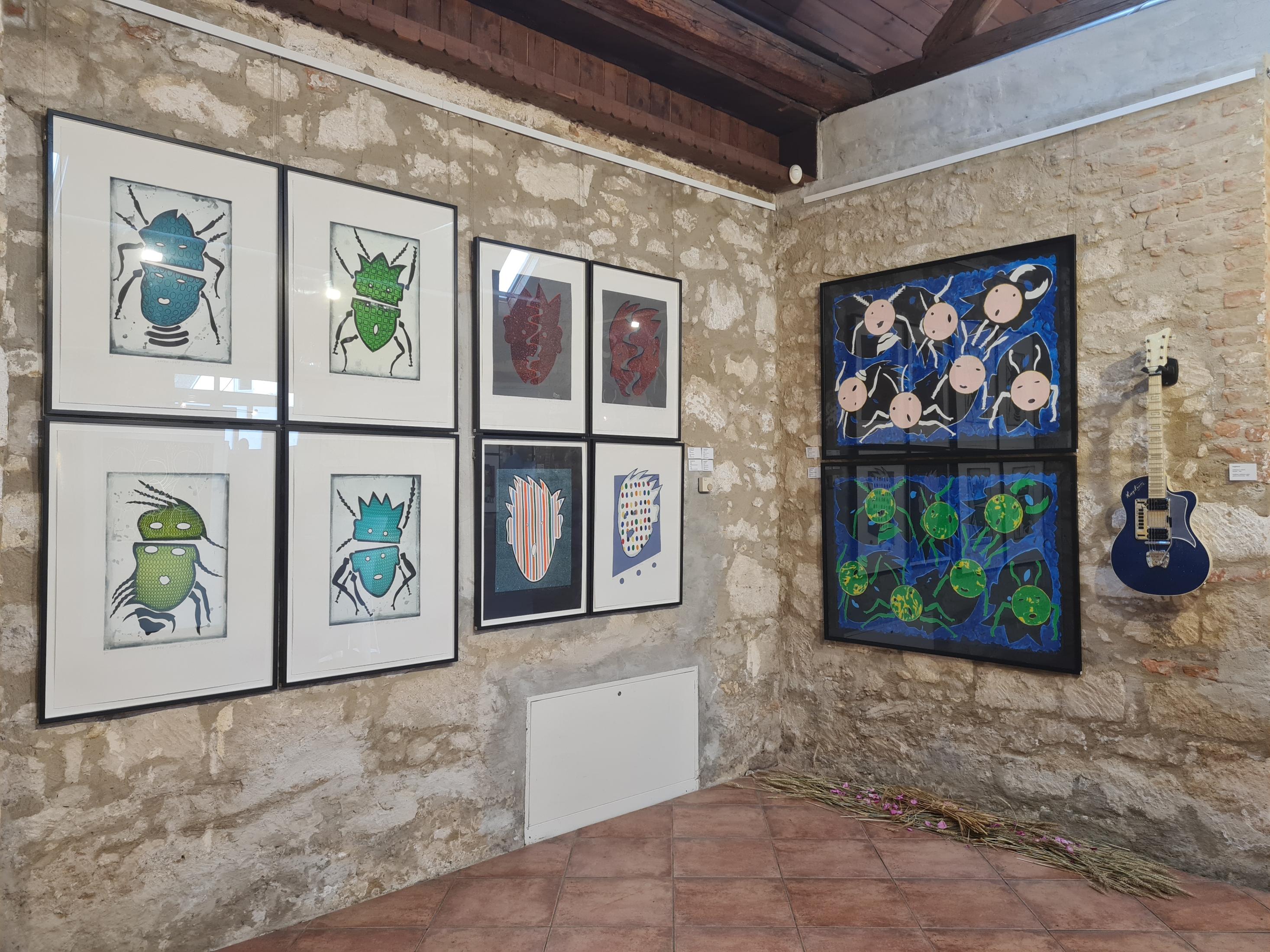 Kiki Kogelnik artworks, Exhibition view "Stars & Guitars", Trausdorf an der Wulka, 2024